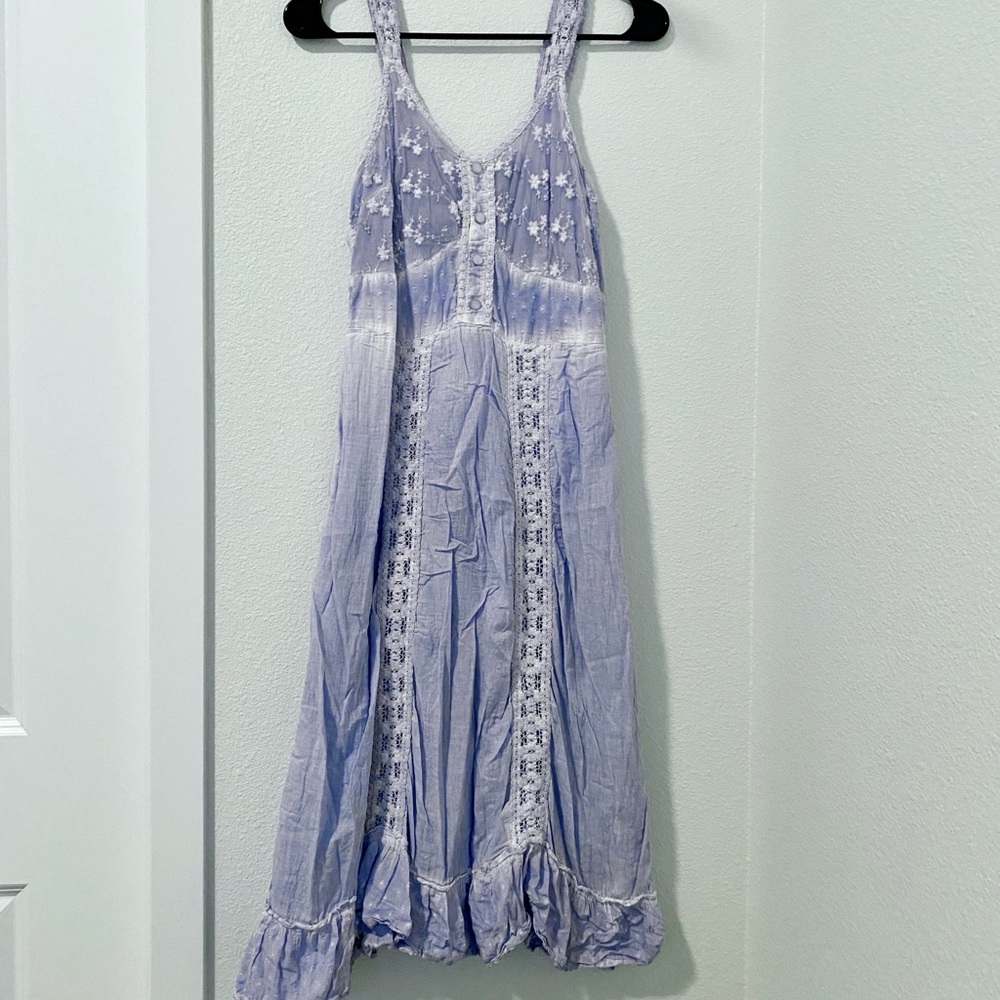 Sacred Thread boho lavender blue fairycore lace dress